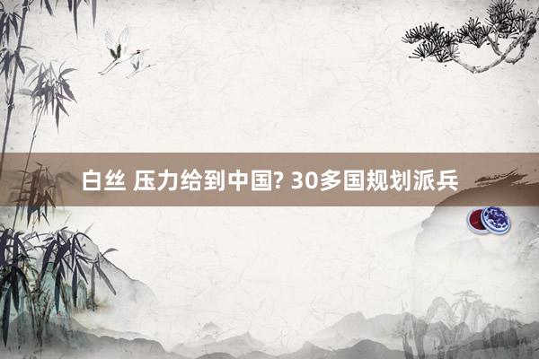 白丝 压力给到中国? 30多国规划派兵
